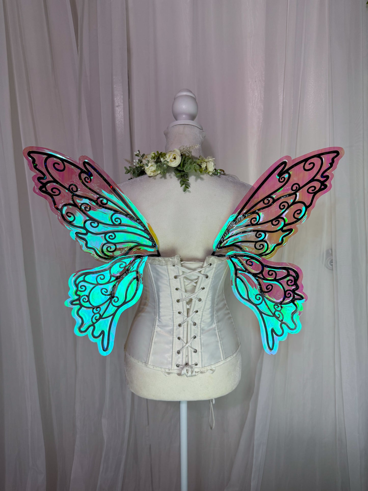 READY TO SHIP Black Swirl Small Clarion Fairy Wings